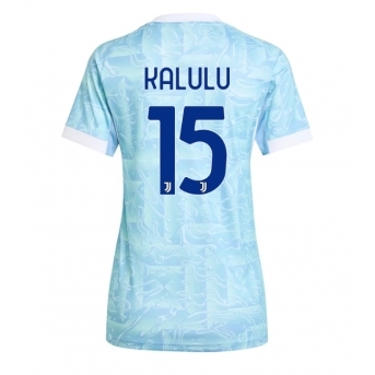Billige Fotballdrakt Juventus Pierre Kalulu #15 Replika Bortedrakt Dame 2025-26 Kortermet